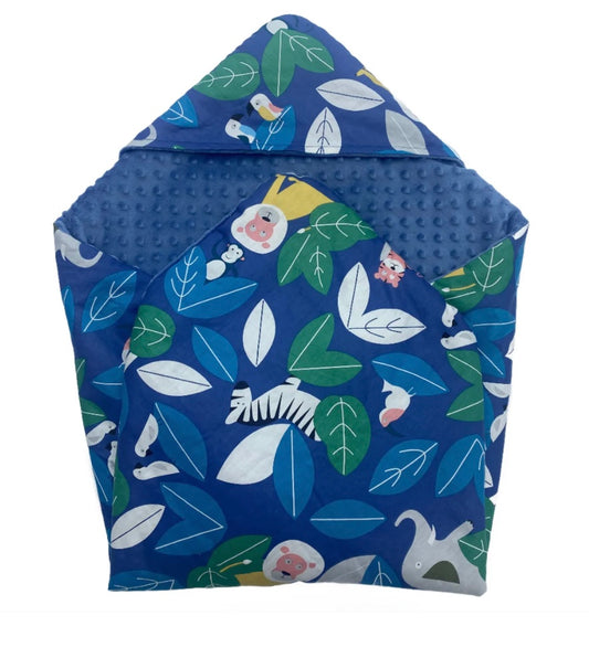 Little Love Blanket Blue Animals (5 Point)