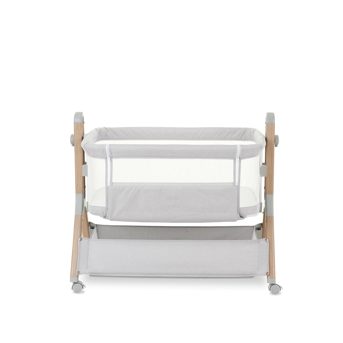 OBaby Cloud Bedside Crib-Grey
