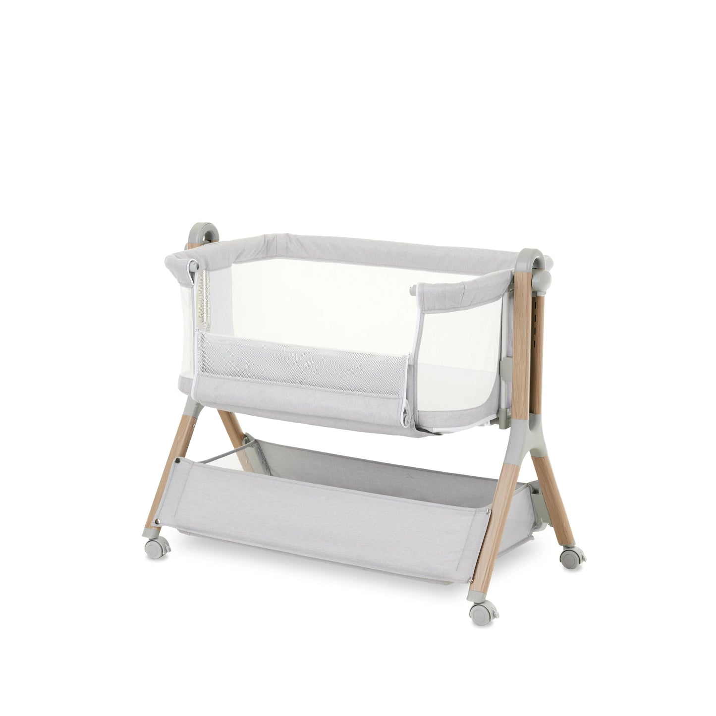 OBaby Cloud Bedside Crib-Grey