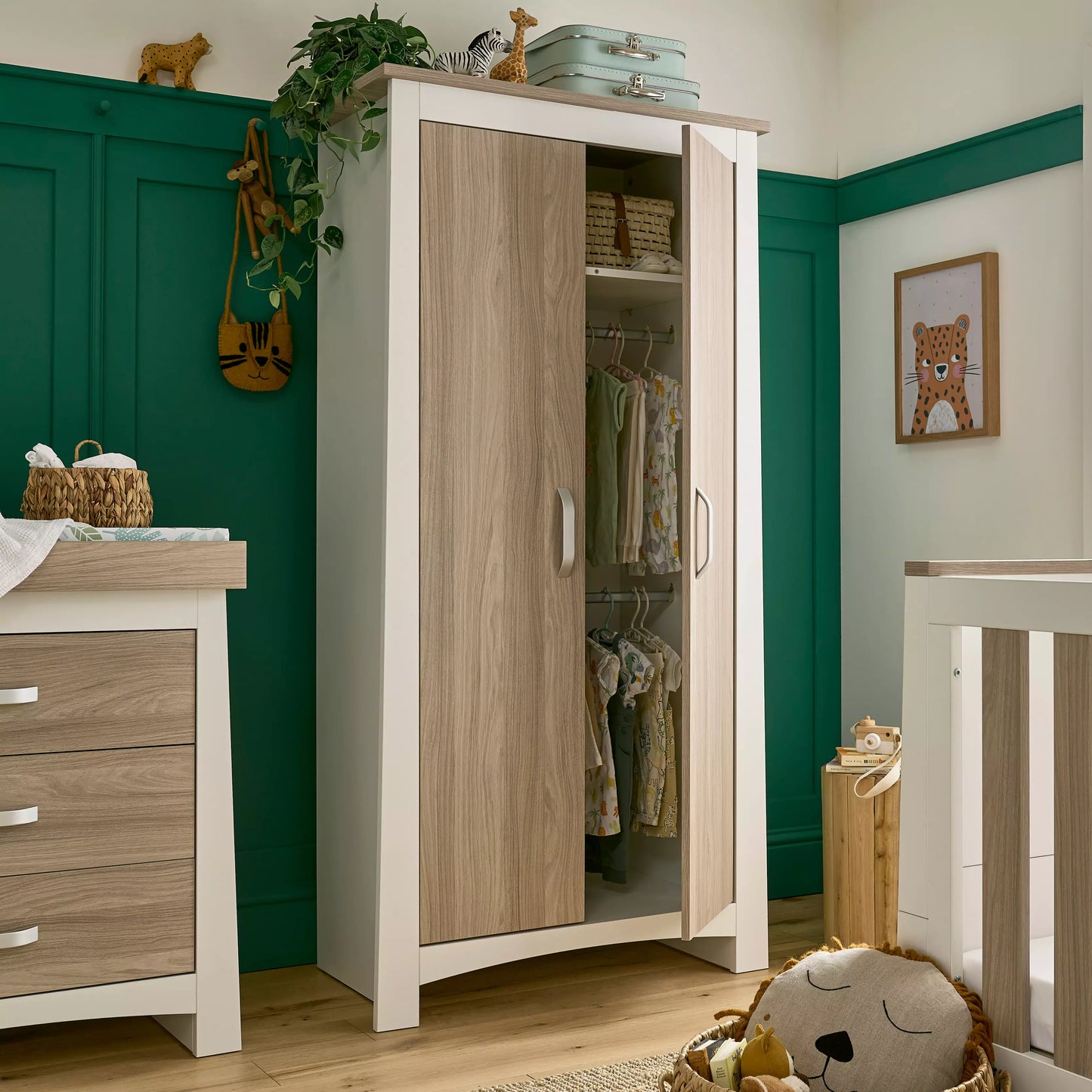 CuddleCo Ada Wardrobe-White & Ash *Ex-Display*