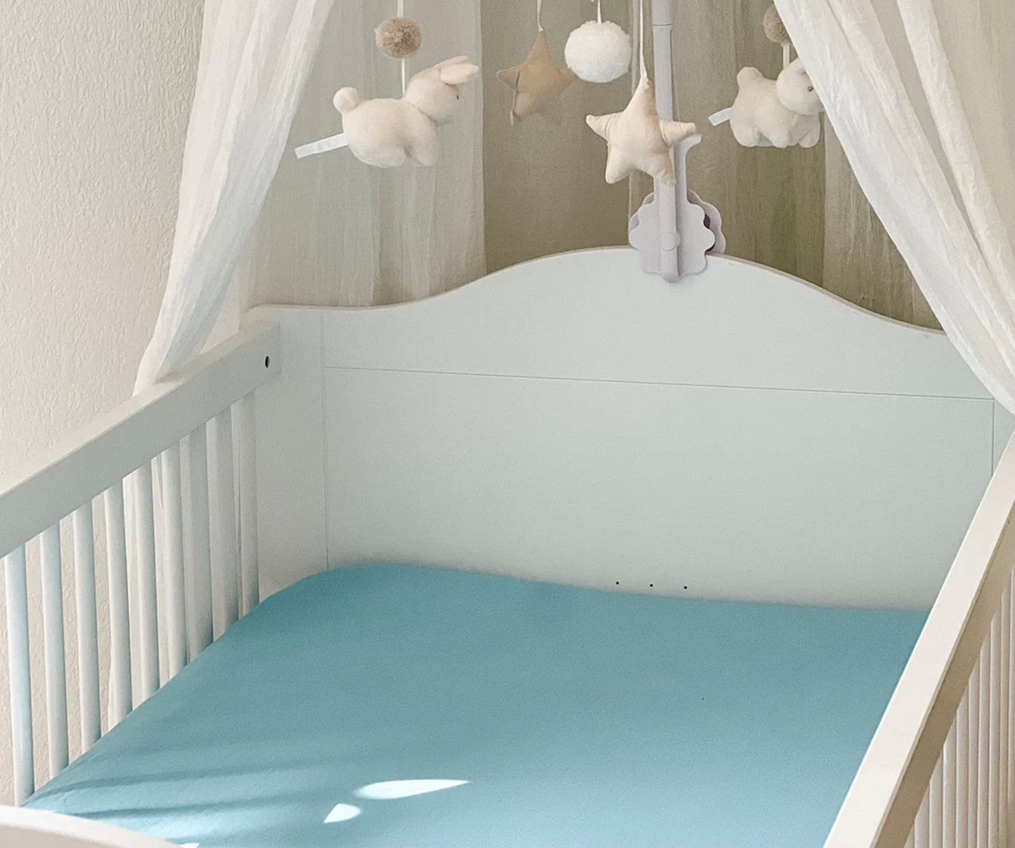 Baby Calin Two Pack Cotbed Fitted Sheets-Blue Feather