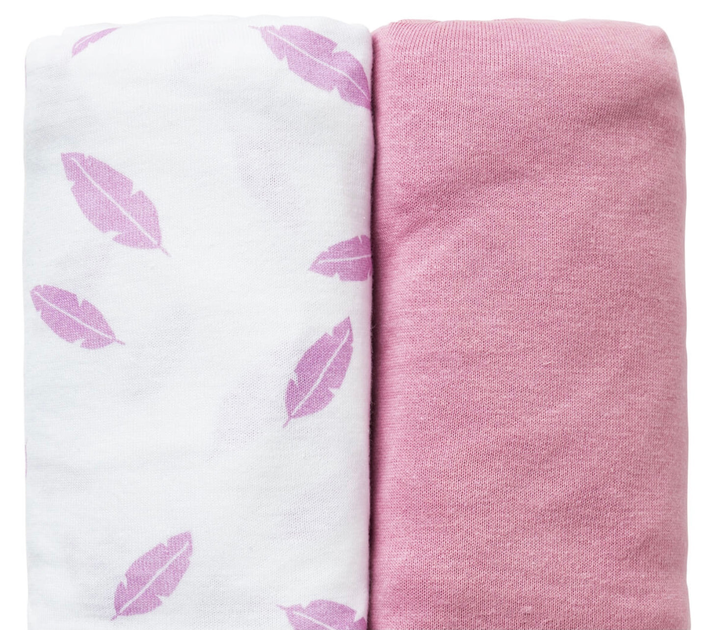 Baby Calin Two Pack Cotbed Fitted Sheets-Pink Feather