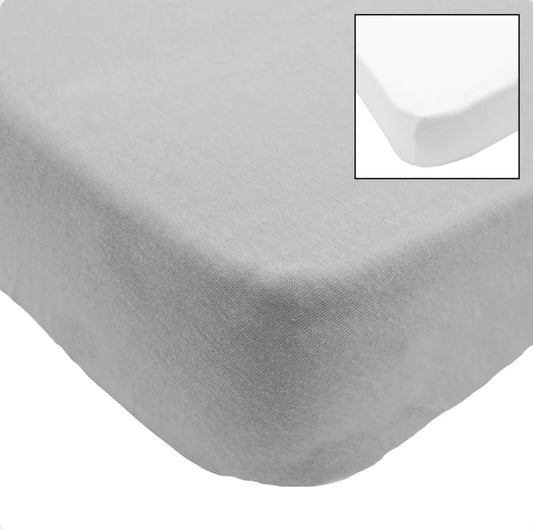 Baby Calin crib sheets 83 x 50 white/grey