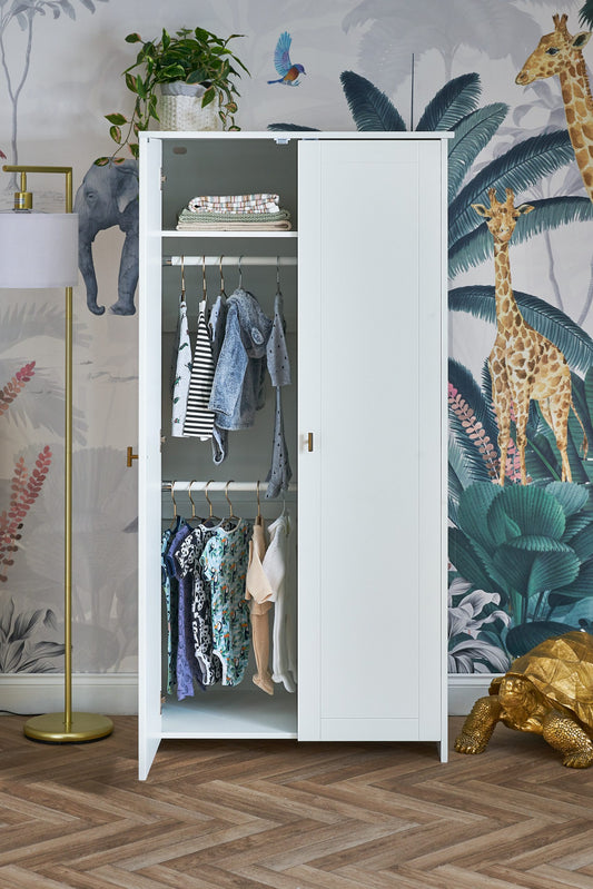 OBABY Evie Double Wardrobe-White