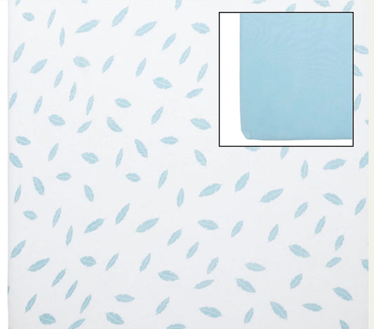 Baby Calin Two Pack Cotbed Fitted Sheets-Blue Feather