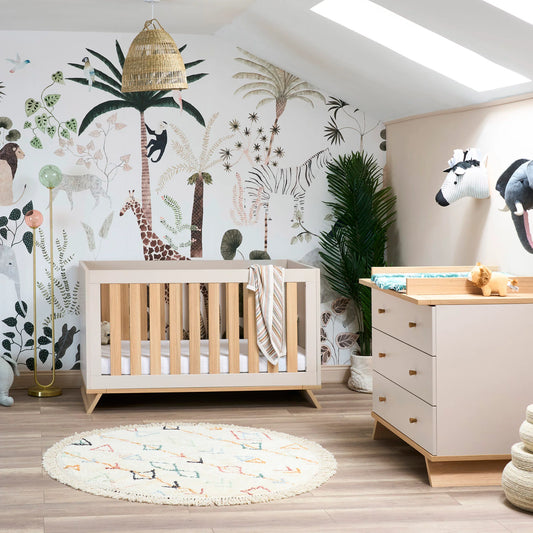 OBaby Thea 2 Piece Nursery Set-Latte