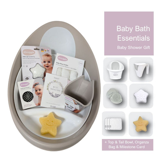 Shnuggle Baby Bath Essentials Bundle-Taupe