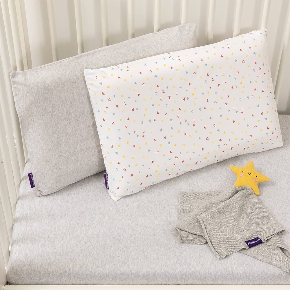 ClevaMama ClevaFoam Baby Pillow Case 2 Pack Grey
