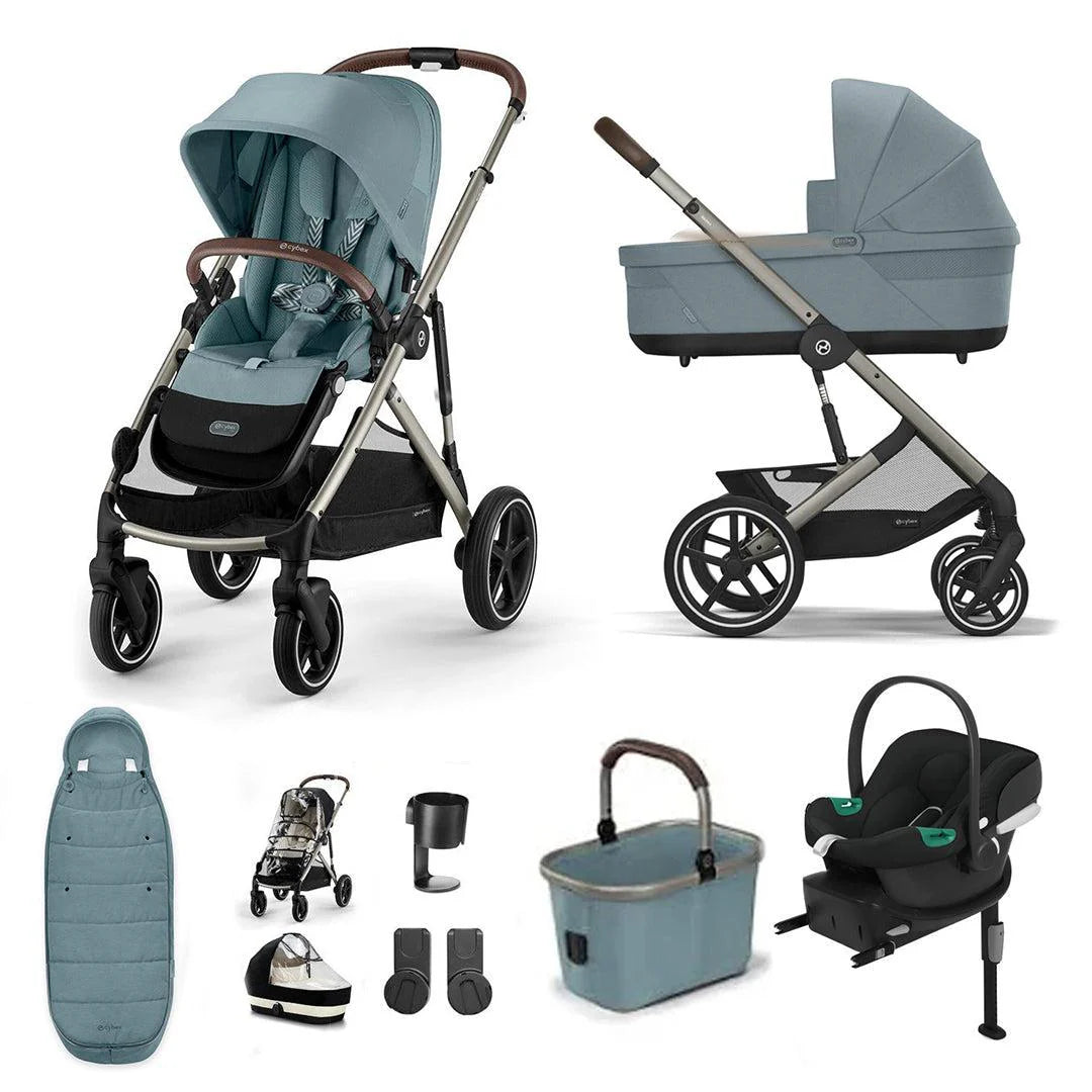 CYBEX Gazelle 10 Piece Comfort Bundle with Aton B2-Stormy Blue