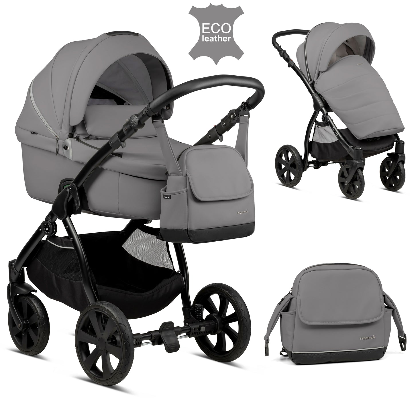 Noordi Fjordi Leather 2in1 Travel System-Sleet