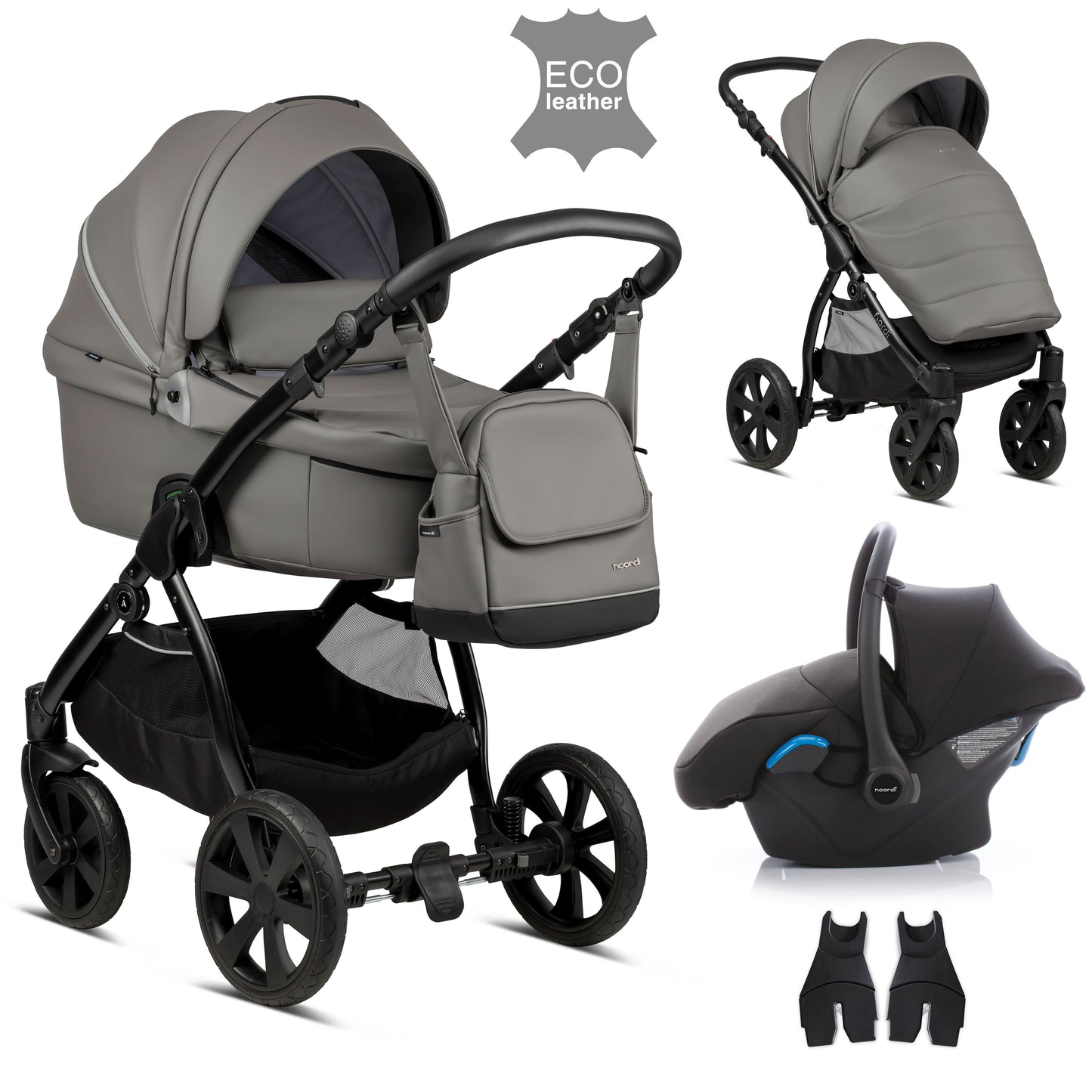 Noordi Fjordi Leather 3in1 Travel System-Graphite