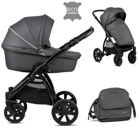 Noordi Fjordi Leather 2in1 Travel System-Shadow Grey