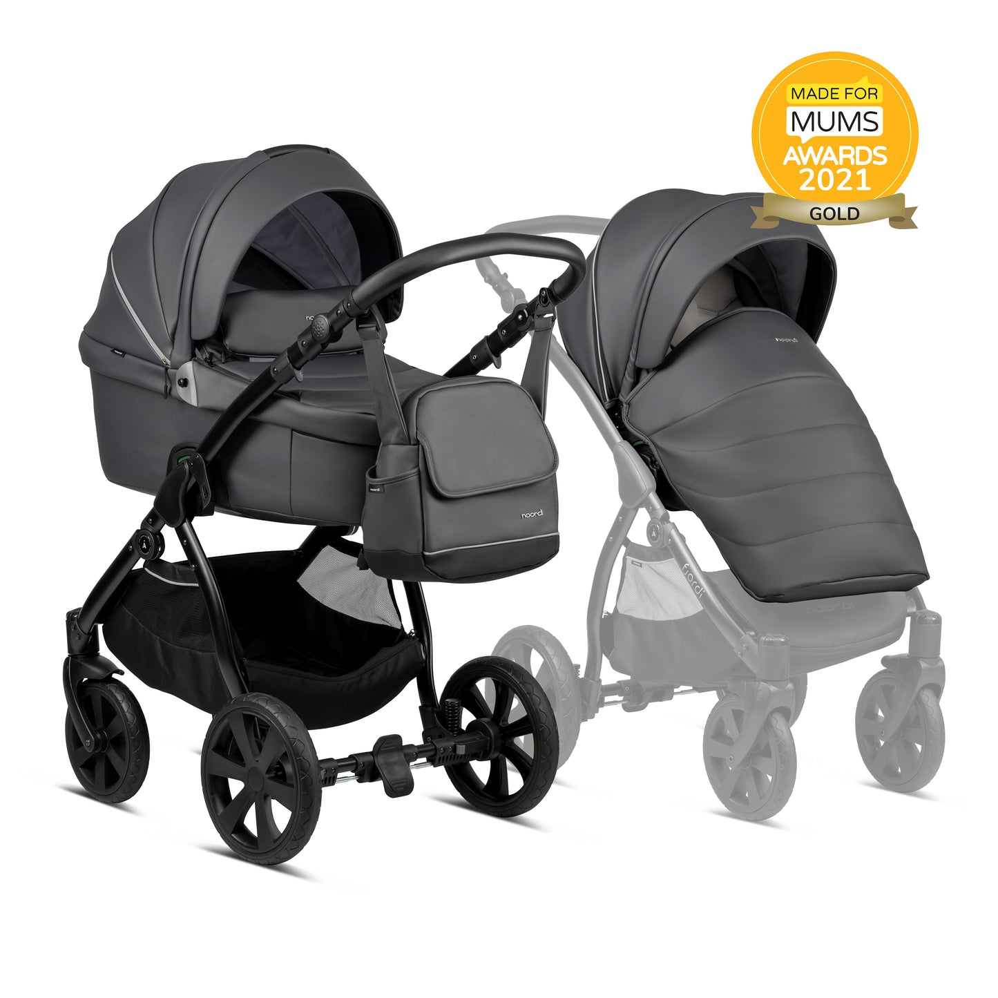 Noordi Fjordi Leather 3in1 Travel System-Shadow Grey