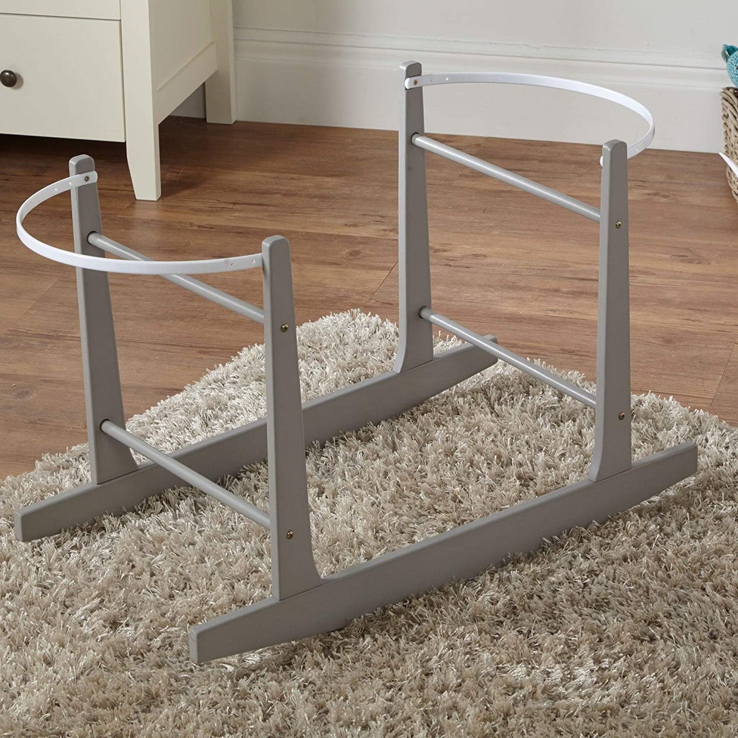 BR Nursery Moses Basket Rocking Stand-Grey