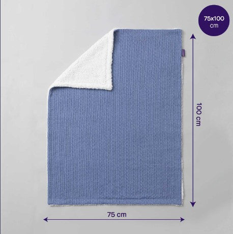 Clevamama Luxe Sherpa Baby Blanket-Blue
