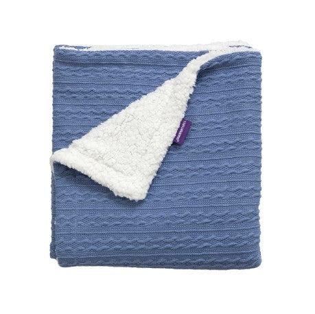 Clevamama Luxe Sherpa Baby Blanket-Blue