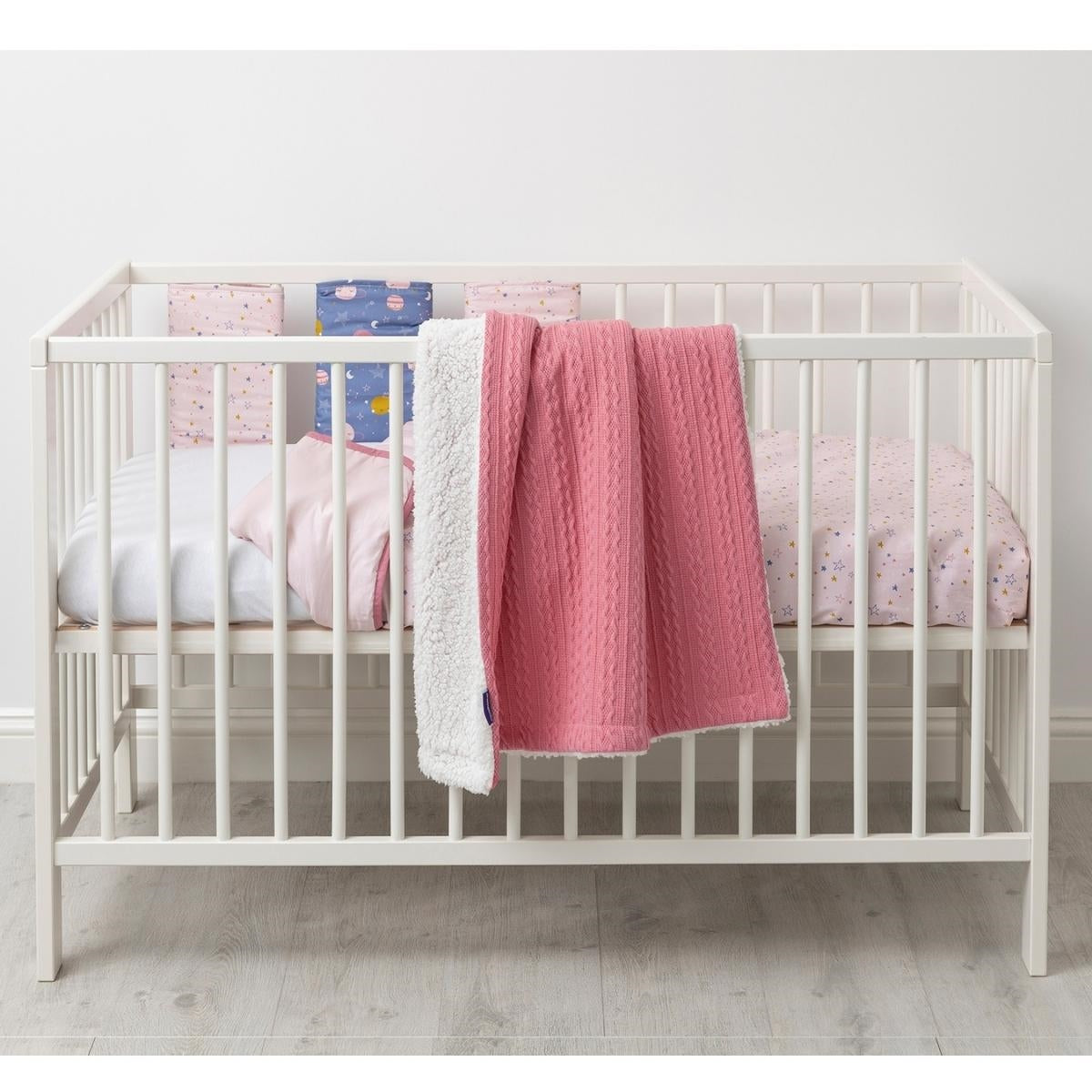 Clevamama Luxe Sherpa Baby Blanket-Pink