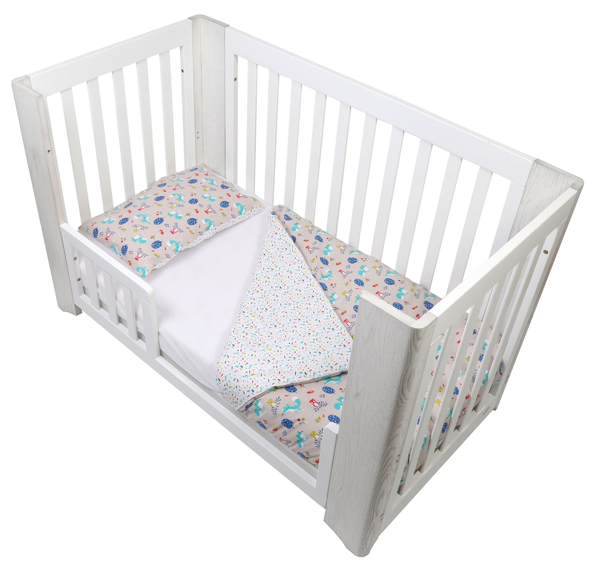 Forrest 3 Piece Reversible Cot Bed Set - Woody