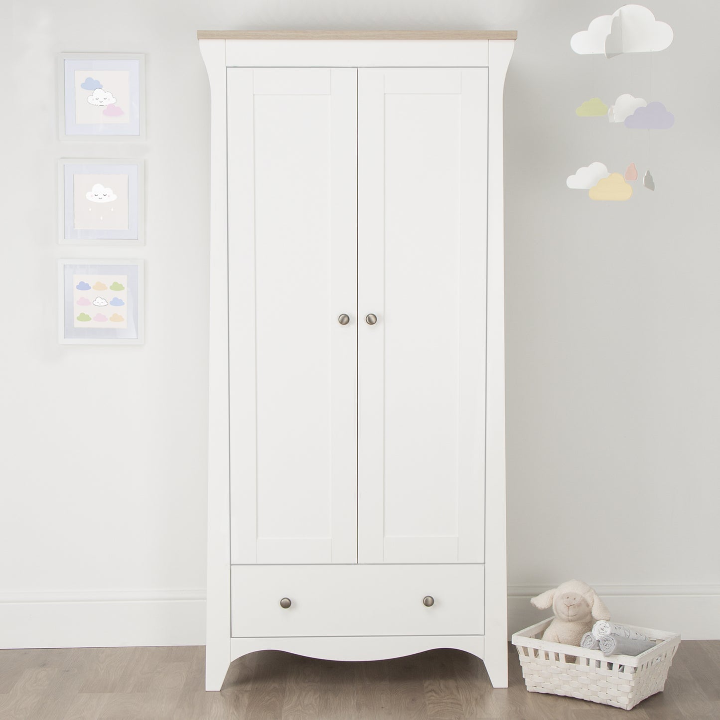 Clara 3 Piece Nursery Room Set White-Driftwood Ash