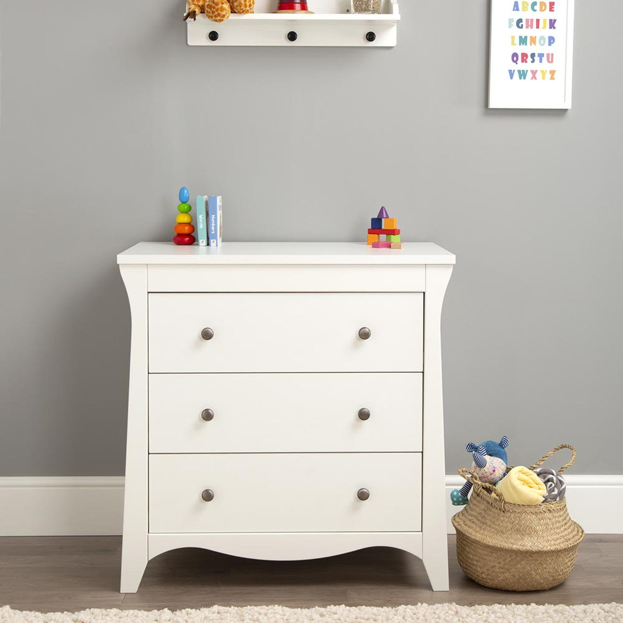 Clara 3 Piece Nursery Room Set-White