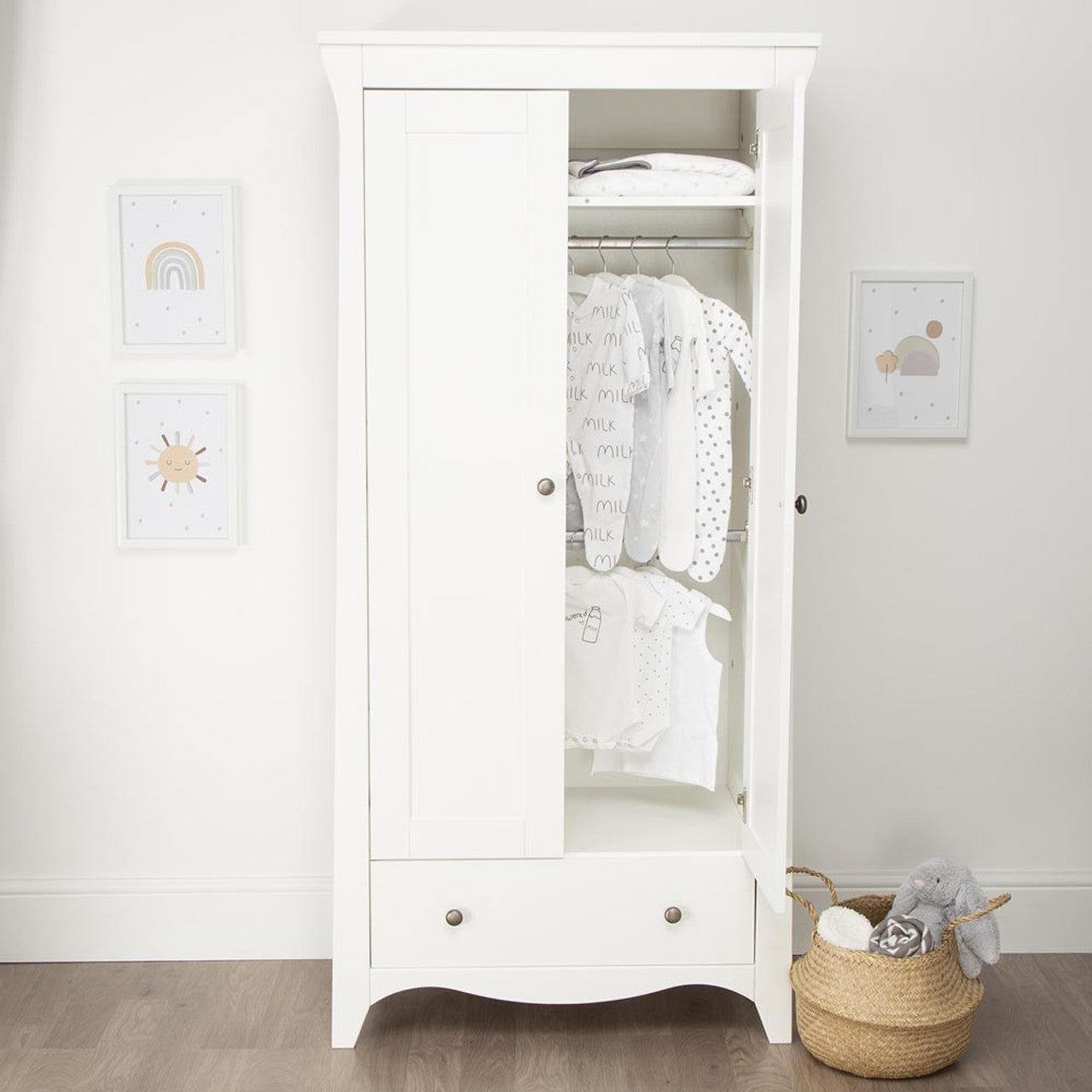 Clara 3 Piece Nursery Room Set-White