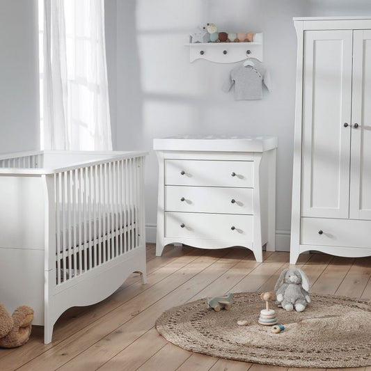Clara 3 Piece Nursery Room Set-White