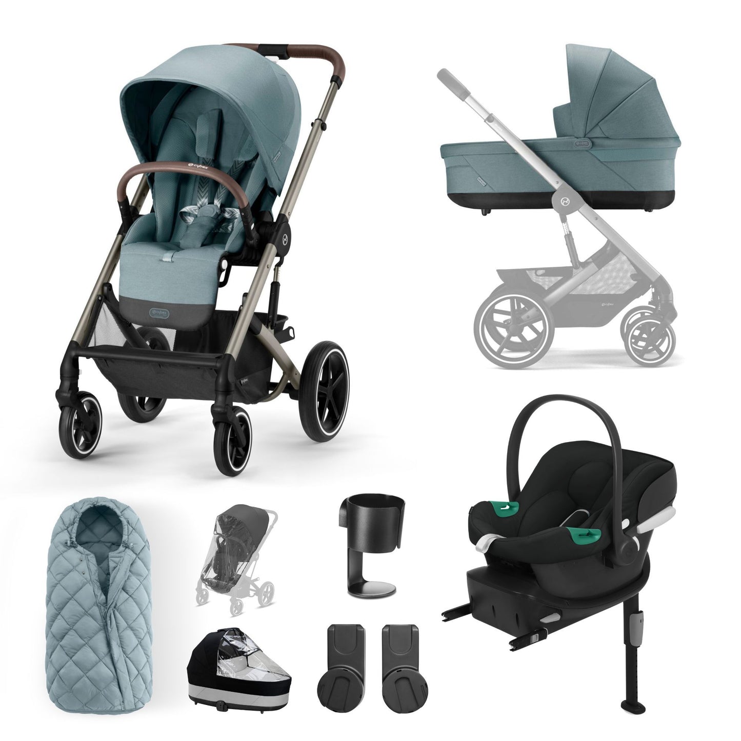 Cybex Balios S Lux 10 Piece Comfort Bundle-Sky Blue