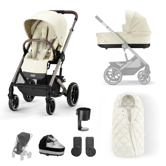 Cybex Balios S Lux 8 Piece Essential Bundle-Seashell Beige