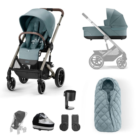 Cybex Balios S Lux 8 Piece Essential Bundle-Sky Blue