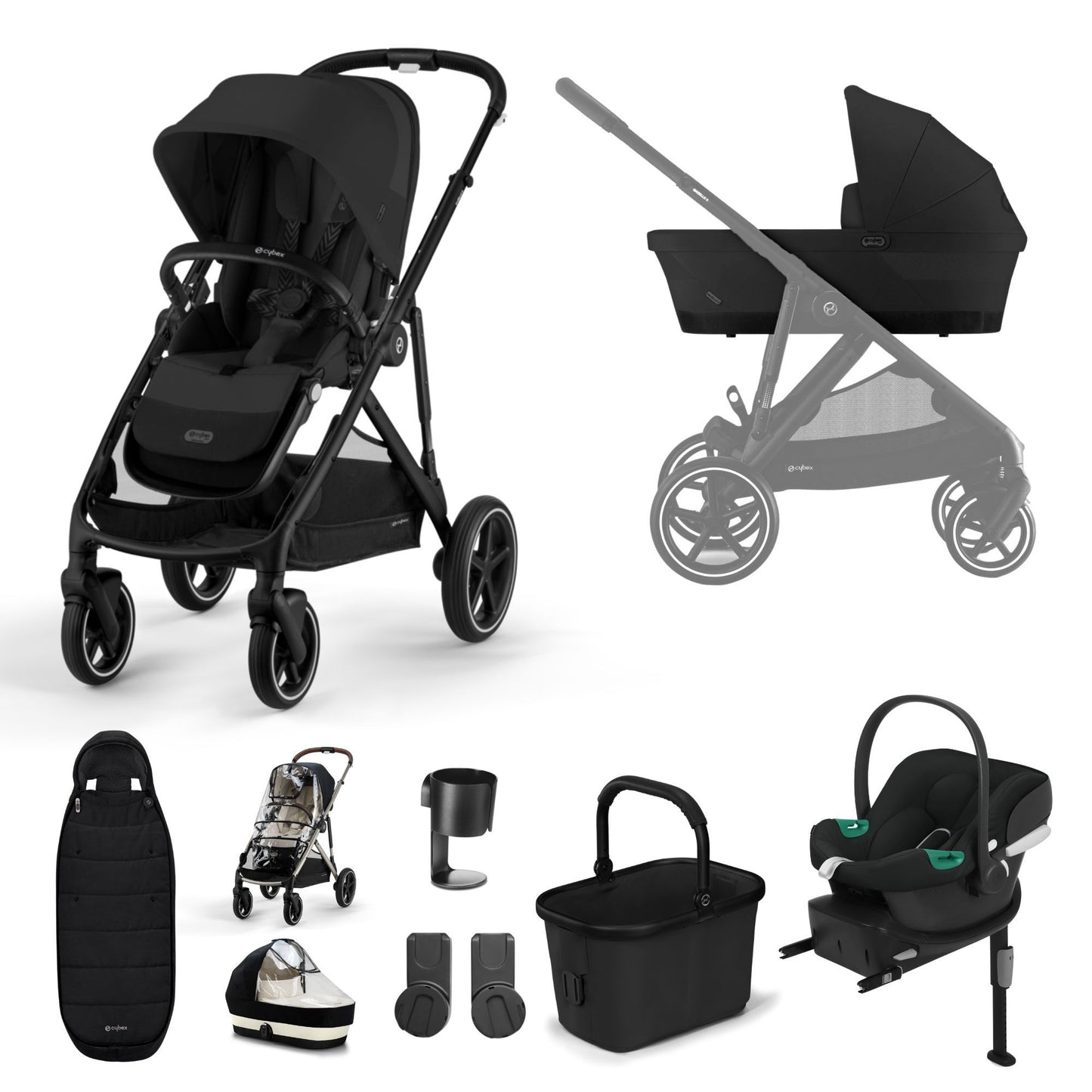 CYBEX Gazelle 10 Piece Comfort with Aton B2-Moon Black