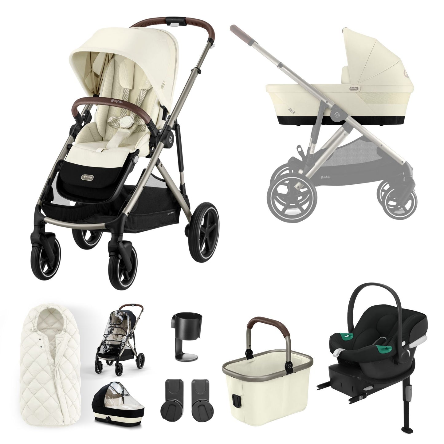 CYBEX Gazelle 10 Piece Comfort with Aton B2-Seashell Beige