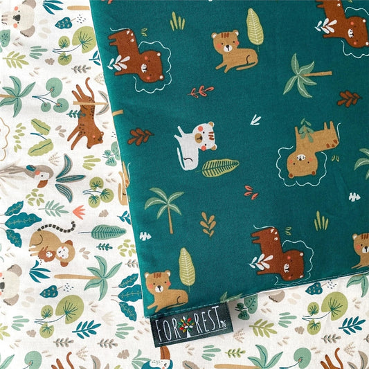 Forrest 3 Piece Reversible Cot Bed Set - Jungle