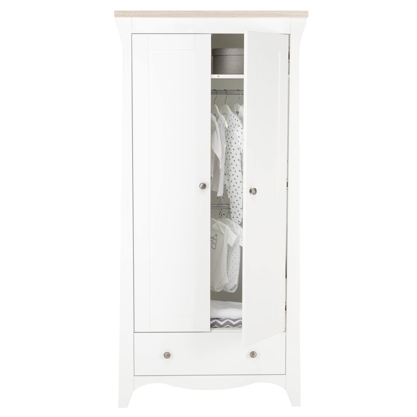 Clara 3 Piece Nursery Room Set White-Driftwood Ash