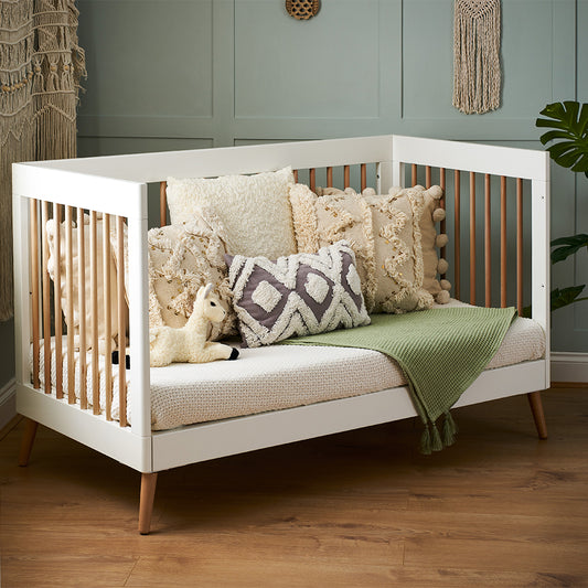 OBABY Maya Cotbed-White with Natural