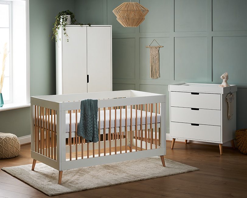 OBABY Maya Three Piece Room Set-White with Natural