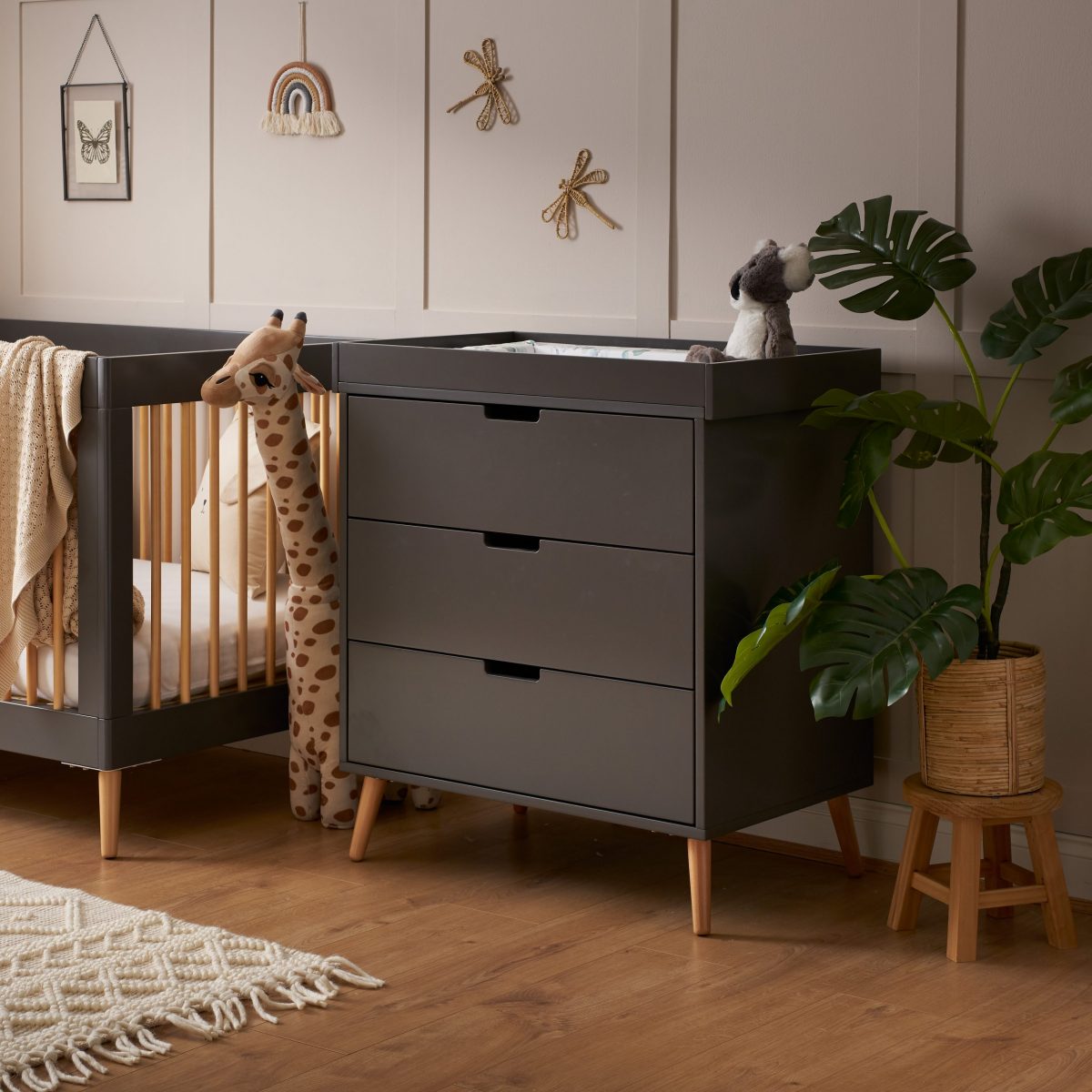 OBABY Maya Two Piece Room Set-Slate with Natural