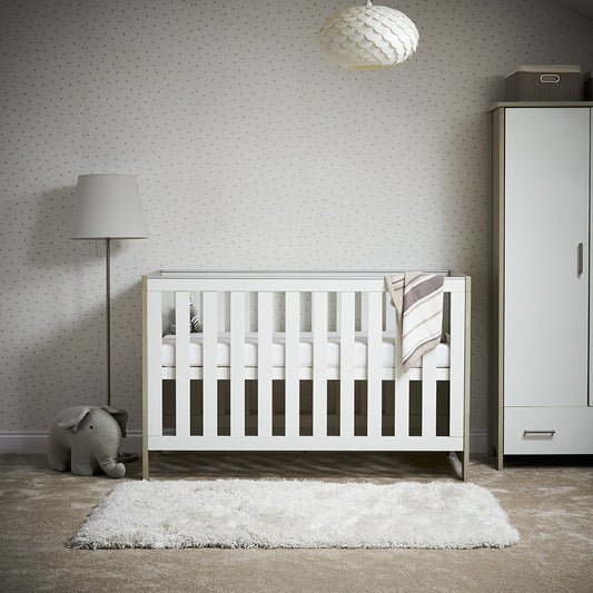 Obaby Nika Cot Bed-Grey Wash and White