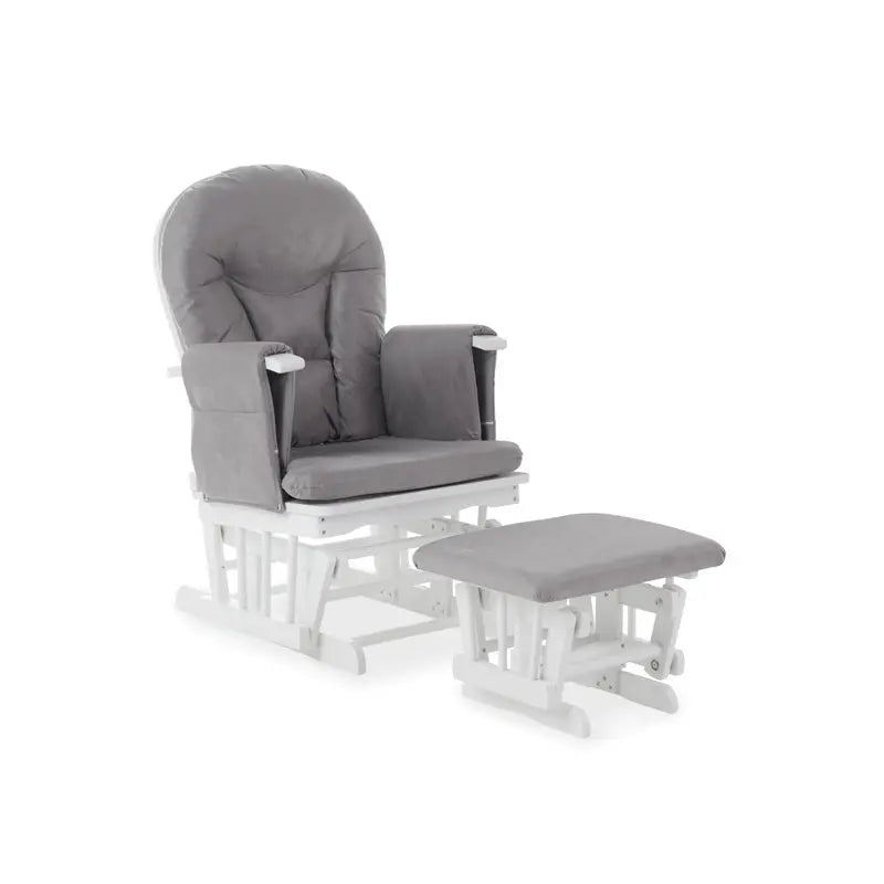 OBABY Reclining Glider Chair and Stool-Grey