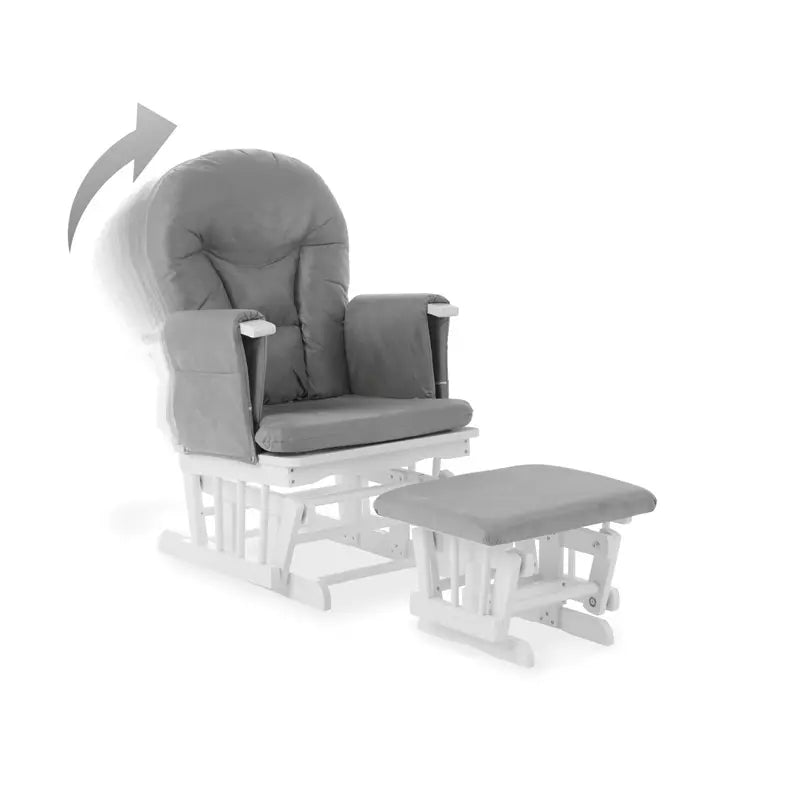 OBABY Reclining Glider Chair and Stool-Grey