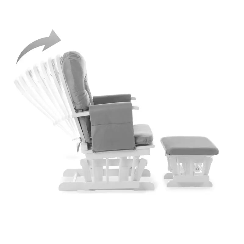 OBABY Reclining Glider Chair and Stool-Grey