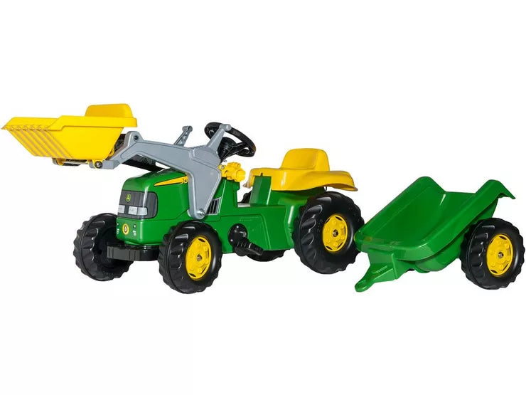 John Deere Rolly Kid Tractor and Trailer Kiddies Corner