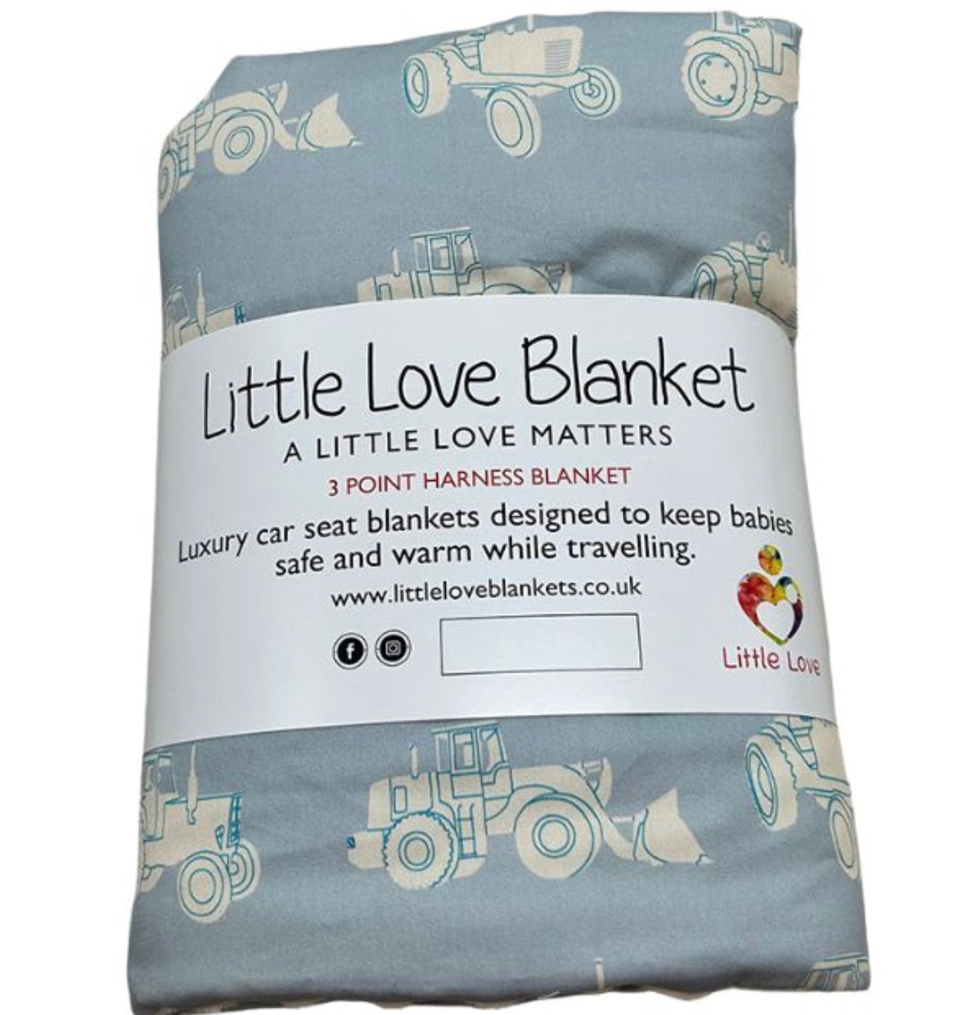 Little Love Blanket-Blue Tractor (3 Point)