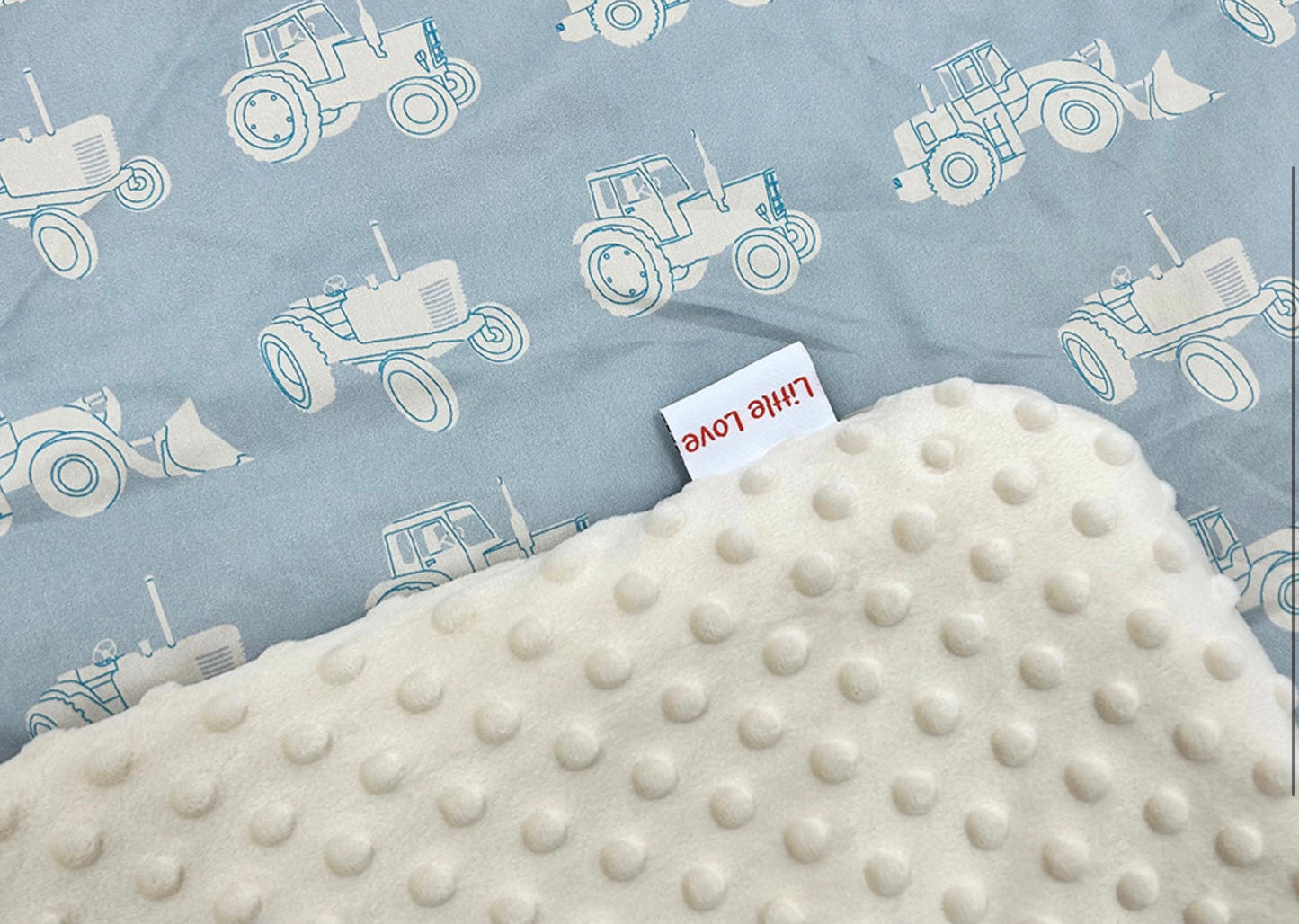 Little Love Blanket-Blue Tractor (3 Point)