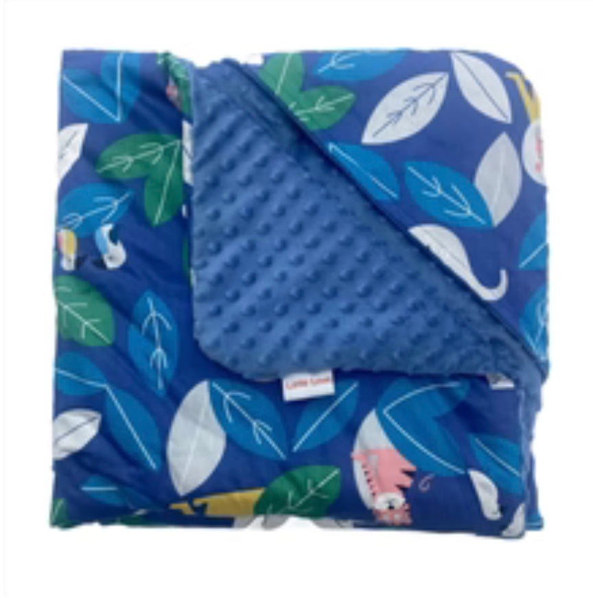 Little Love Blanket Blue Animals (5 Point)