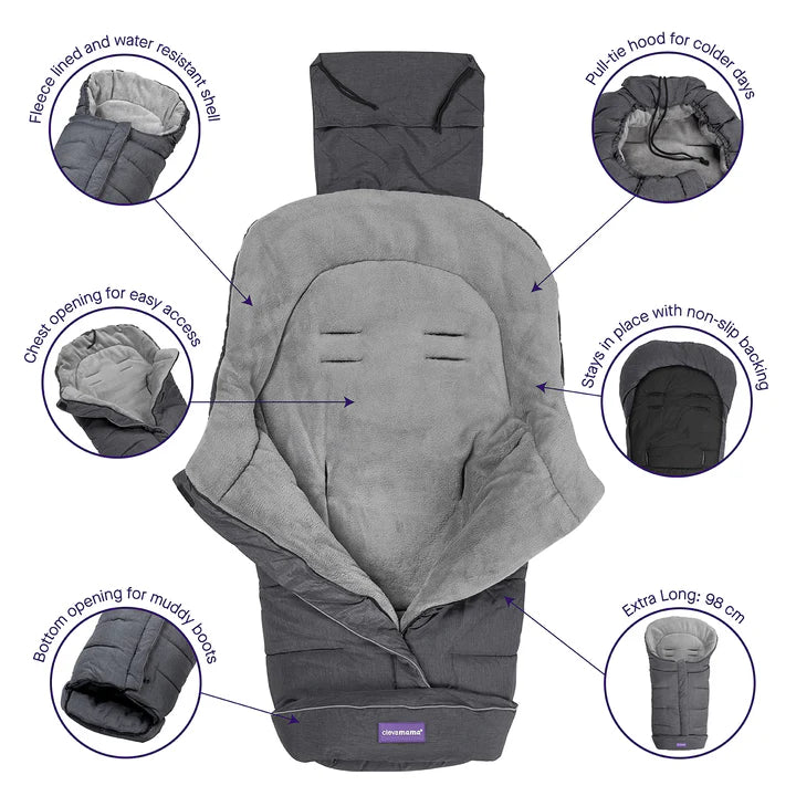 Clevamama Universal Footmuff-Grey