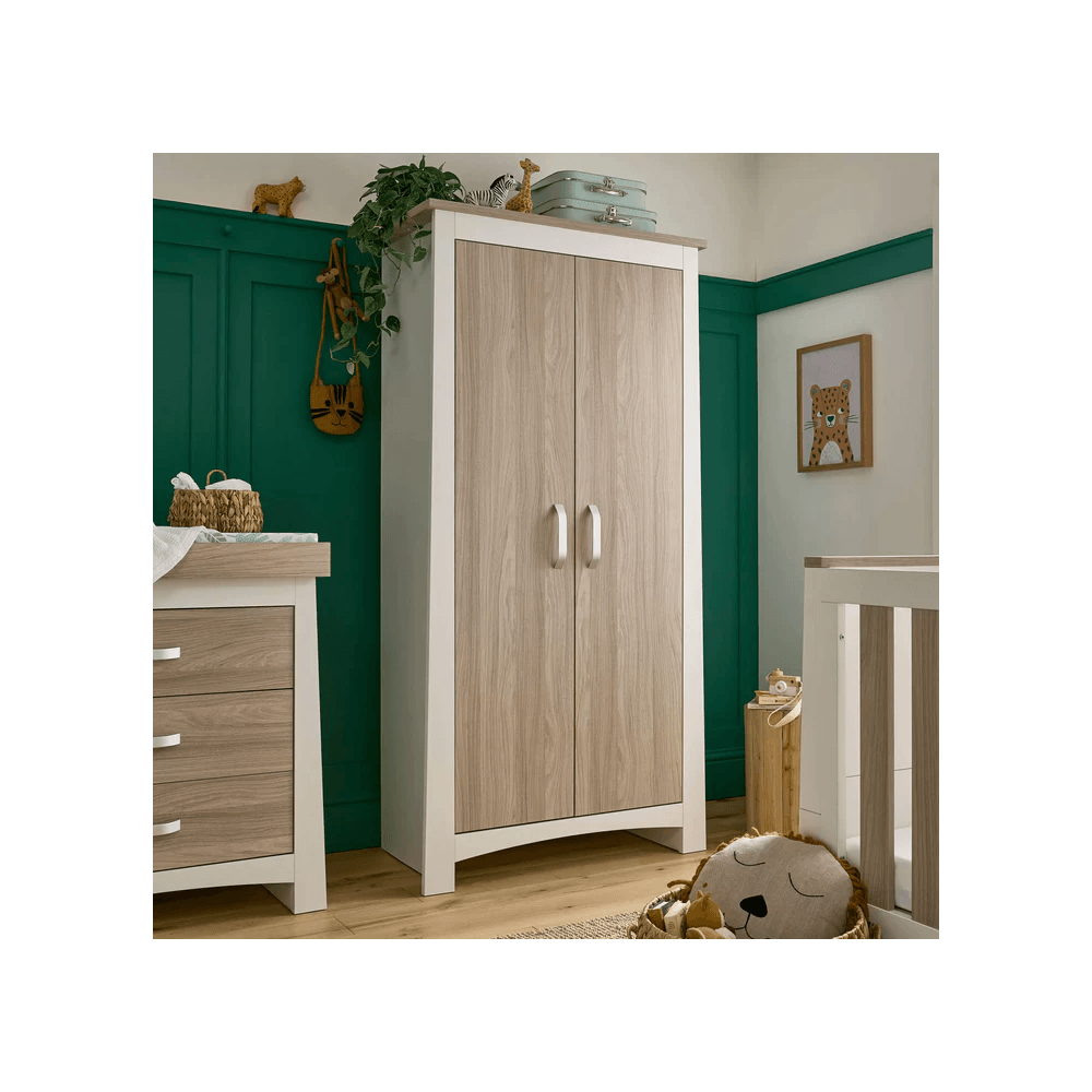 Cuddle Co Ada Wardrobe White & Ash EX-DISPLAY