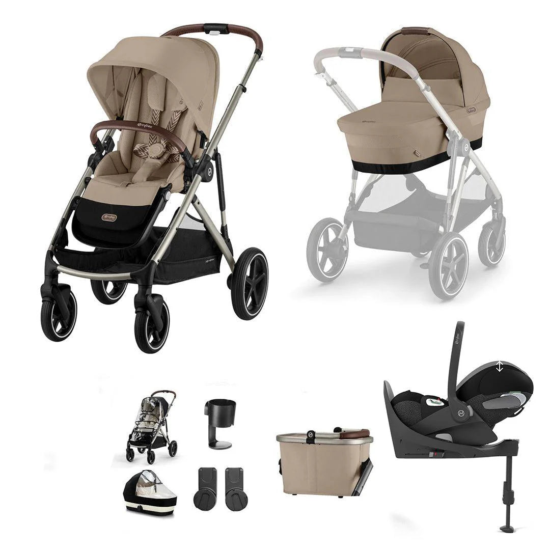 CYBEX Gazelle 10 Piece Luxury Bundle with Cloud T and Base T-Almond Beige