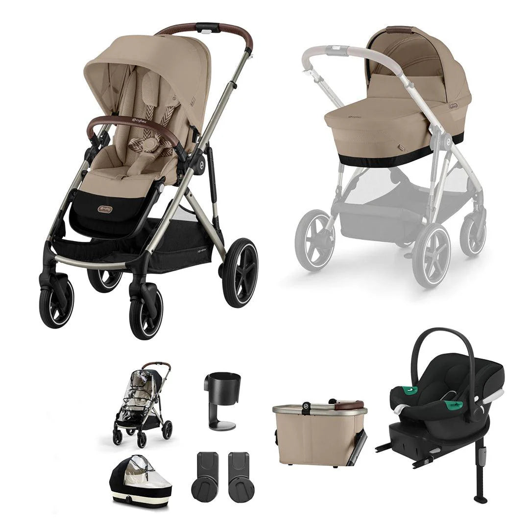 CYBEX Gazelle 10 Piece Comfort Bundle with Aton B2-Almond Beige