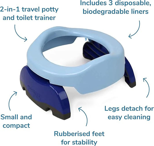 Potette Plus 2-in-1 Travel Potty Trainer Seat Blue/Navy