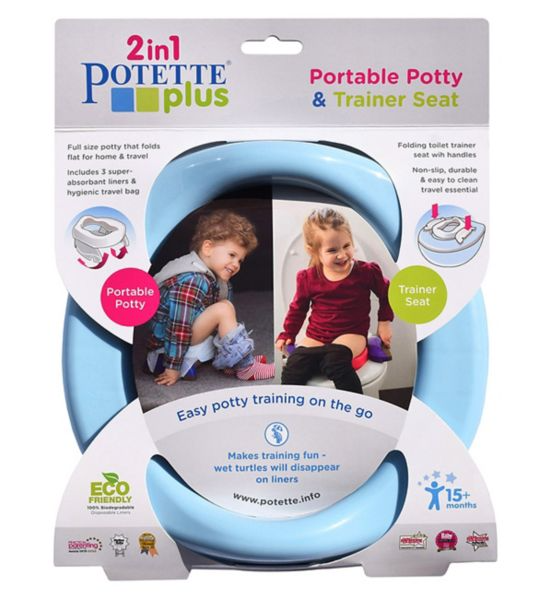 Potette Plus 2-in-1 Travel Potty Trainer Seat Blue/Navy